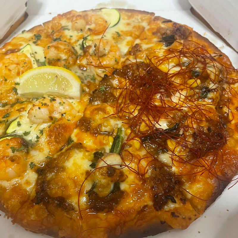 ハーフ&ハーフ Pサイズ ピザーラプルコギ 大海老のガーリックシュリンプ(ピザーラ 東綾瀬店)