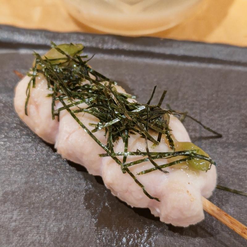 朝引き鶏ささみ わさび(炭火焼き鳥 五tsubo)