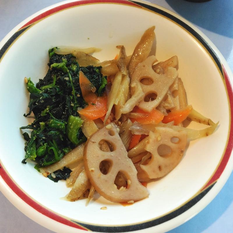 惣菜コンビ（ほうれん草＆レンコンきんぴら）(東京科学大学つばめ生協すずかけ台食堂)