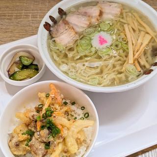 塩ラーメン 日替わり丼(食堂 大森)