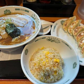 中華そば+半チャーハン+餃子セット(日高屋 飯田橋東口店)