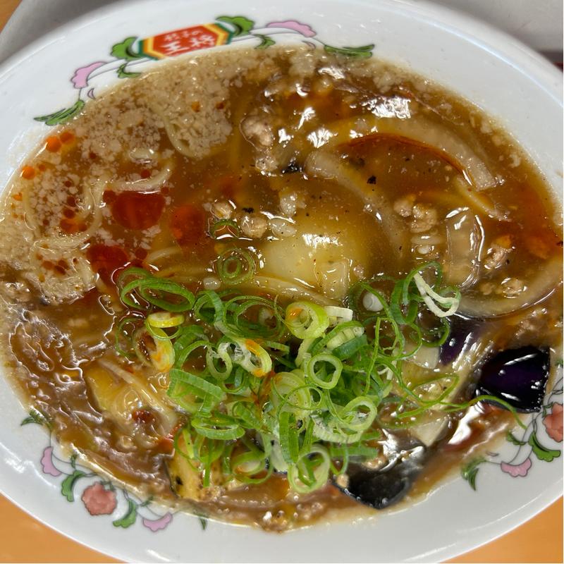 麻婆茄子ラーメン(餃子の王将 中環巨摩橋店)