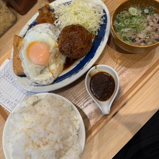 煮込みハンバーグ定食(肉めし岡もと 新橋店)