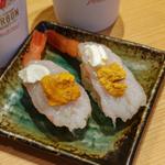 塩雲丹と赤海老さらにクリームチーズ(鮨・酒・肴 杉玉 大船)