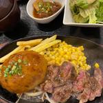 熟成赤身ステーキS ジューシーハンバーグ150g(ステーキ&ハンバーグ 前田亭)