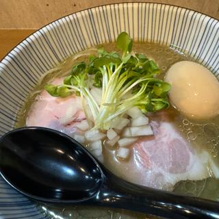 冷荒炊き煮干し蕎麦塩(味玉)(夜空と大地sake＆noodle)