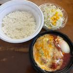 チーズうまトマハンバーグ定食(松屋 国立店（マイカリー食堂併設）)
