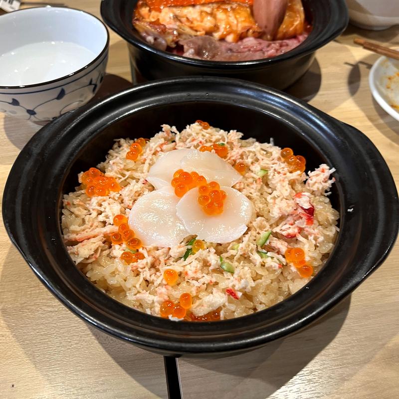 帆立とカニ土鍋(大人の居酒屋 たてがみ 栄本店)