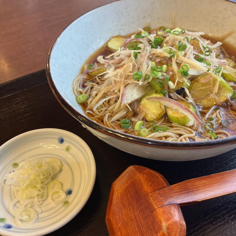 茄子の冷かけそば(貴乃家)
