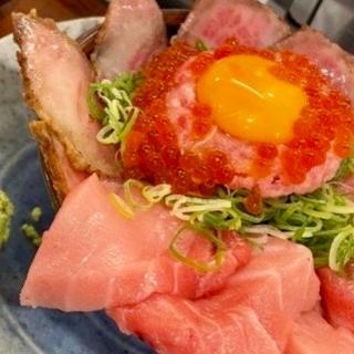 ねぎとろローストビーフこぼれ丼(こたや)