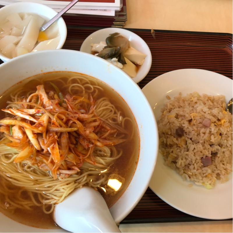 ネギそば＆半チャーハンセット(聚宝)