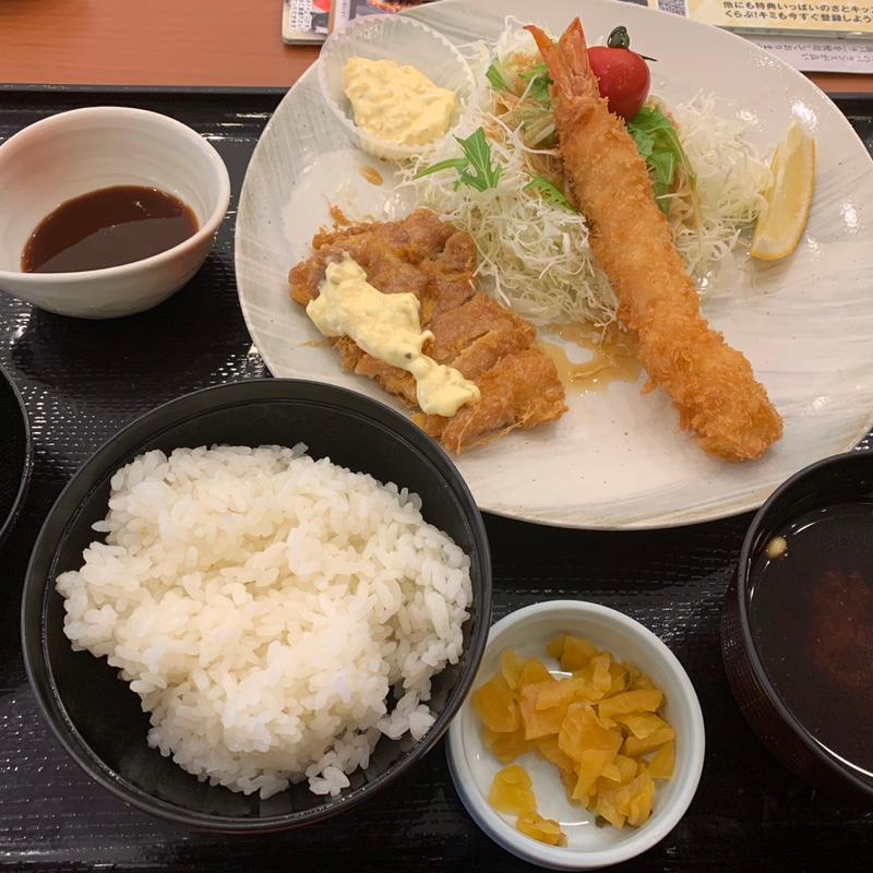 チキン南蛮&大海老フライご飯セット(和食さと 向日店 )