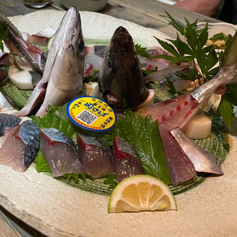 関アジと関サバのお造り(久乃 )