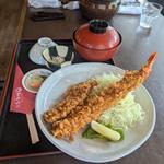 ◆特大海老フライとロースかつ定食
