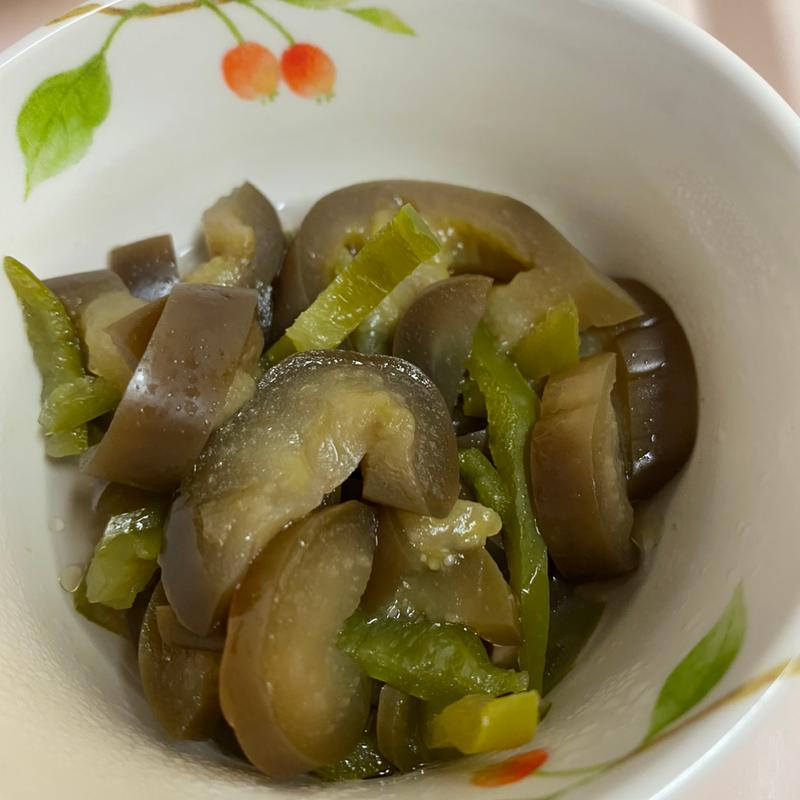 なすとピーマンの炒煮(九州大学病院職員食堂)