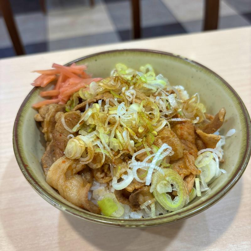ミニ薬味豚丼(ゆで太郎 もつ次郎 蓮田根金店)