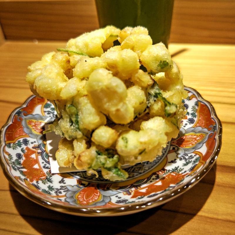 ホワイトコーンのかき揚げ(寿司トおでんにのや横浜店)