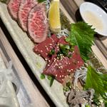 赤身三種盛合わせ(肉匠迎賓館 田原本店 （ニクショウゲイヒンカン）)