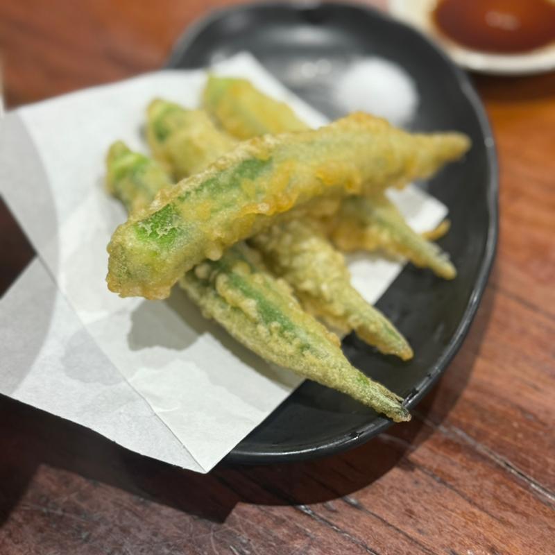 大きいオクラの天ぷら(まついのま)