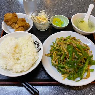 青椒肉絲定食(中華居酒屋 満福)