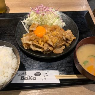 にんにくパンチ定食　ブタ盛り(しょうが焼きBaKa 赤坂見附店)