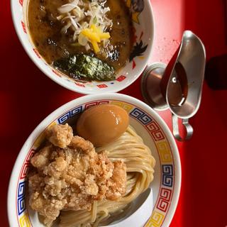 味玉つけ麺（カレールー付き）＋唐揚げ(つけ麺 魚雷 坪井本店)