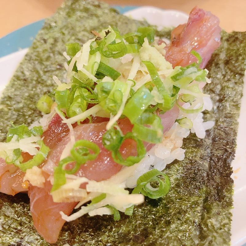 真アジのゴマ醤油手巻き(回転寿司　すし丸 可部店 )