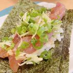真アジのゴマ醤油手巻き