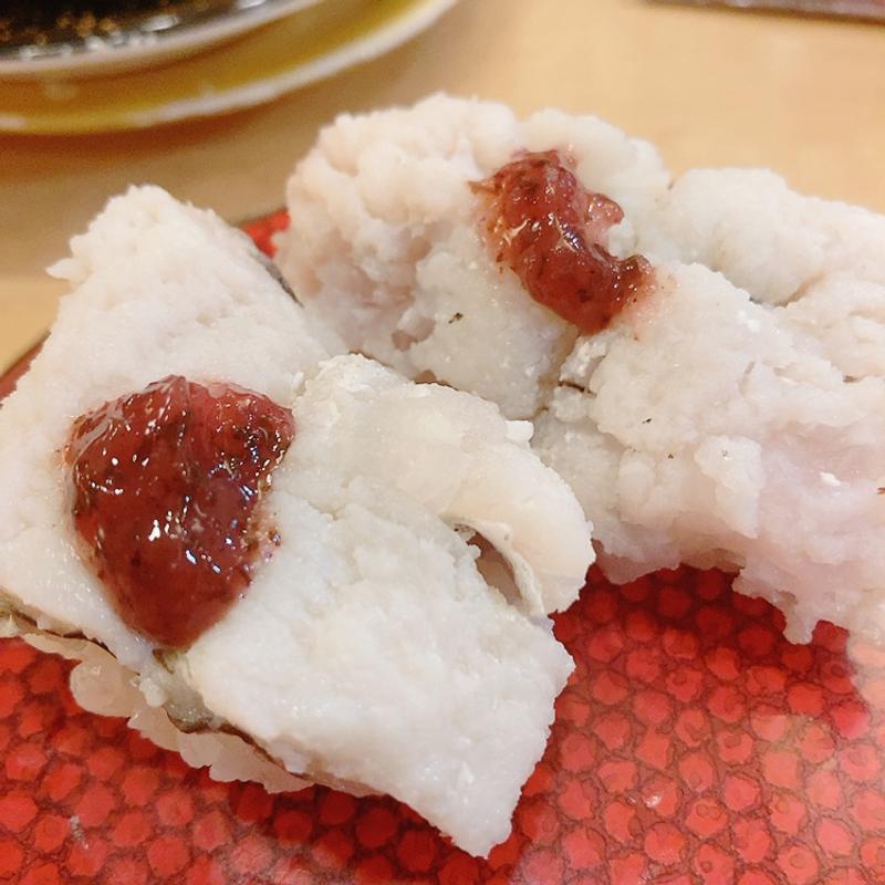 湯引きハモ梅肉のせ(回転寿司　すし丸 可部店 )