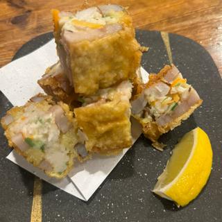 蓮根と海老すり身の挟み揚げ