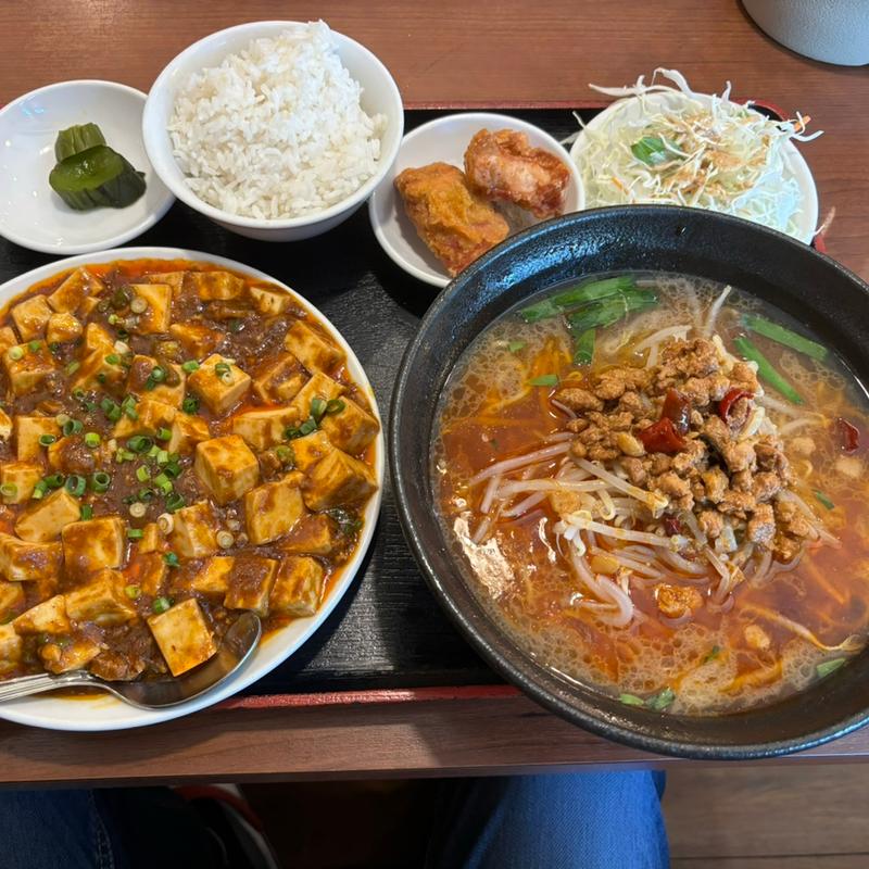 台湾ラーメンと麻婆豆腐ランチ(上海菜館 喜福家)