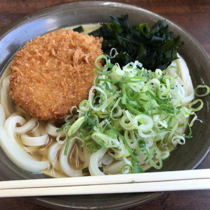 コロッケうどん(牧のうどん 片江店)