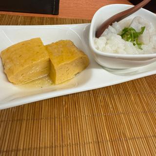 里芋のお粥 冷やしだし巻き玉子(麺や福々三座)