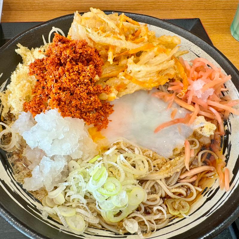 朝そば(鬼おろし)＋サービス温玉(ゆで太郎 もつ次郎 加須北小浜店)