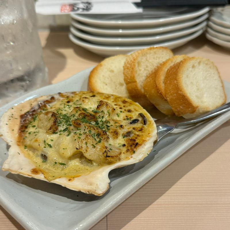 帆立の蟹味噌焼き(大衆すし酒場 魚喜)