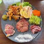 地鶏刺し5種盛り