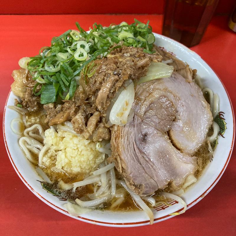ラーメン半分 全マシ＋九条ネギ(ラーメン二郎 京都店)