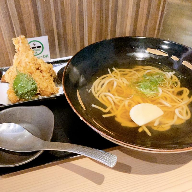天ぷらのおうどん(洗練の細おうどん しも田)