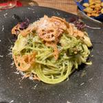 辛いジェノベーゼパスタ(炭火とワイン 京都駅前店)