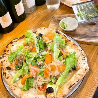 登別温泉　藤崎わさび園の本わさびと自家製わさびソースのピッツァ(PIZZERIA ASTRA)