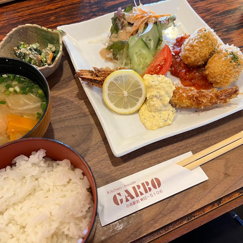ジャンボエビフライ&クリームコロッケ定食(レストラン GARBO （レストランガルボ【旧店名】我留慕）)