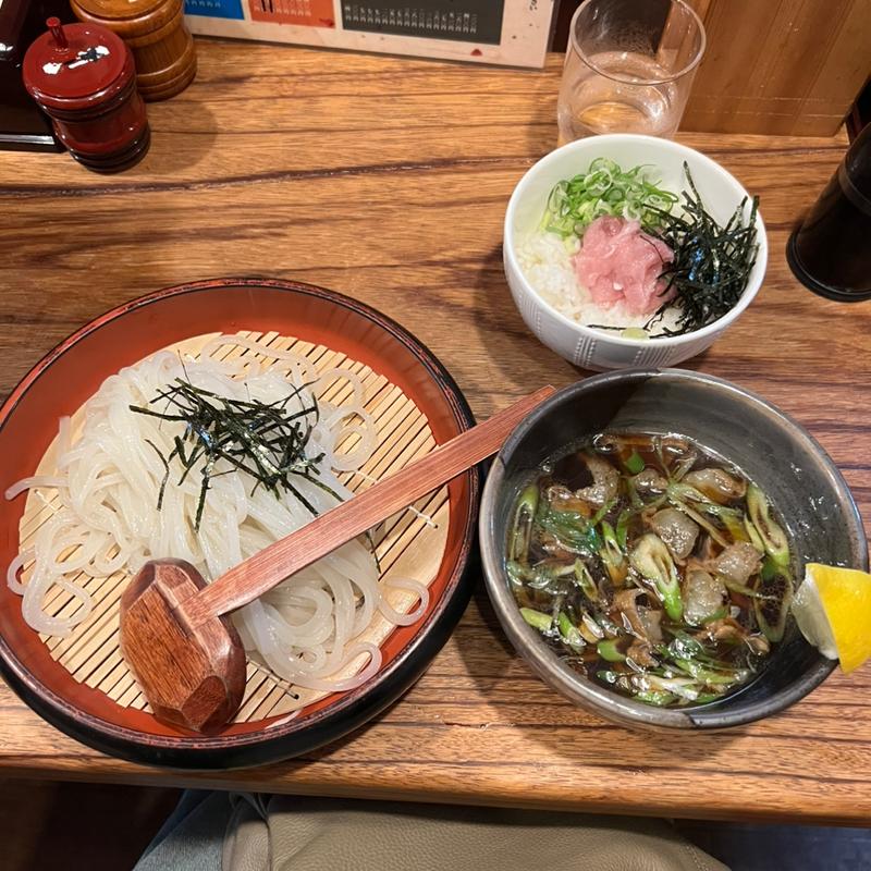 ざるかすうどんセット(うどん道場 谷六店)