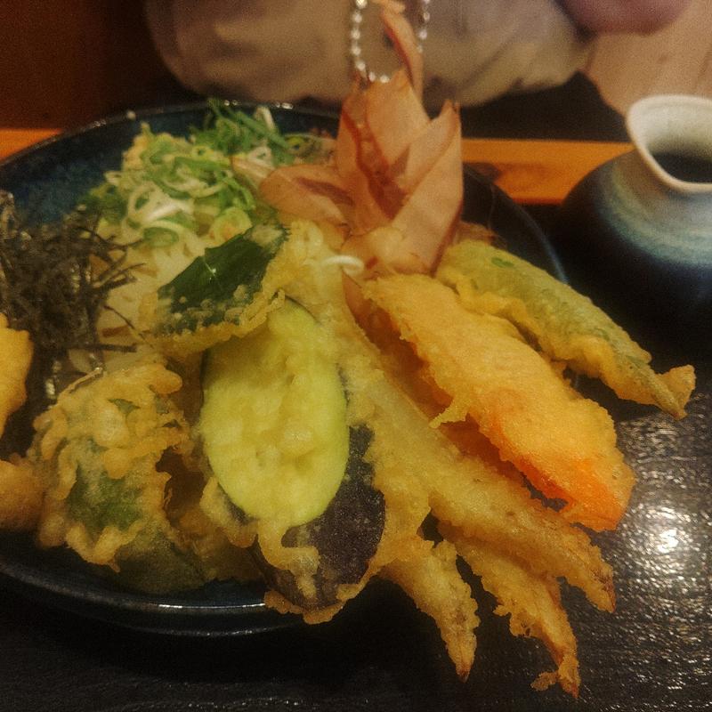 野菜天ぶっかけうどん(うどん高浜や)