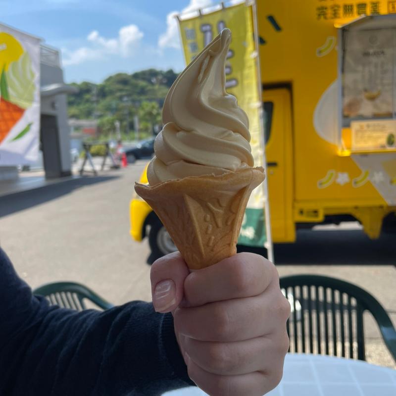 びわのソフトクリーム(道の駅いぶすき彩花菜館 )