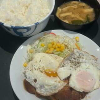 柔厚炙りチャーシューエッグ定食2枚盛(松屋 中野坂上店)