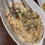 ベーコンのクリームソース