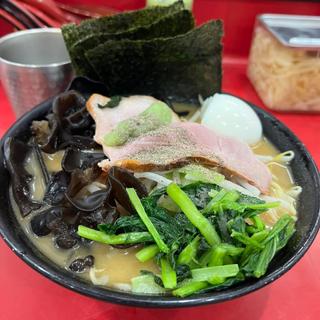 ラーメン 並 硬め 薄め 少なめ 野菜畑 木耳 味玉(杉田家 千葉祐光店)
