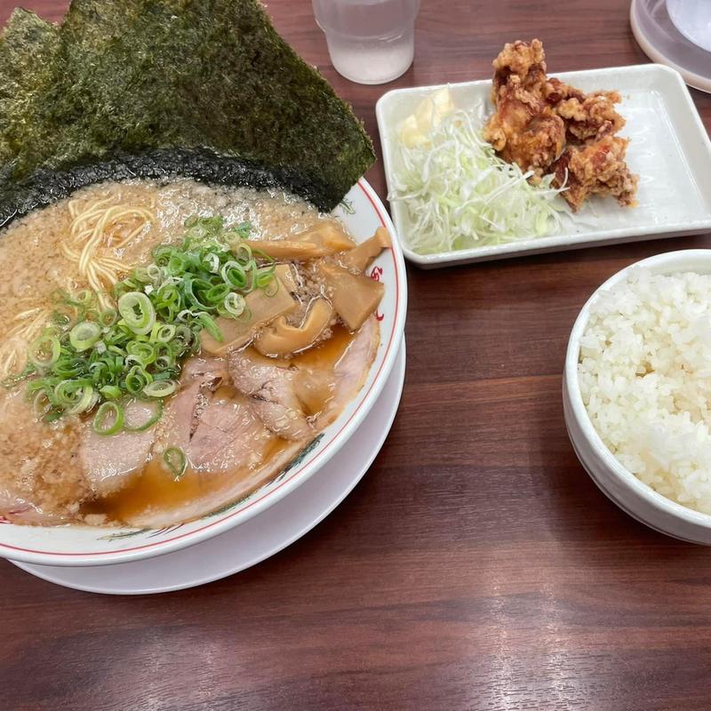 ラーメン 大 海苔 唐揚げセット ライス大(京都北白川ラーメン魁力屋 東久留米店)