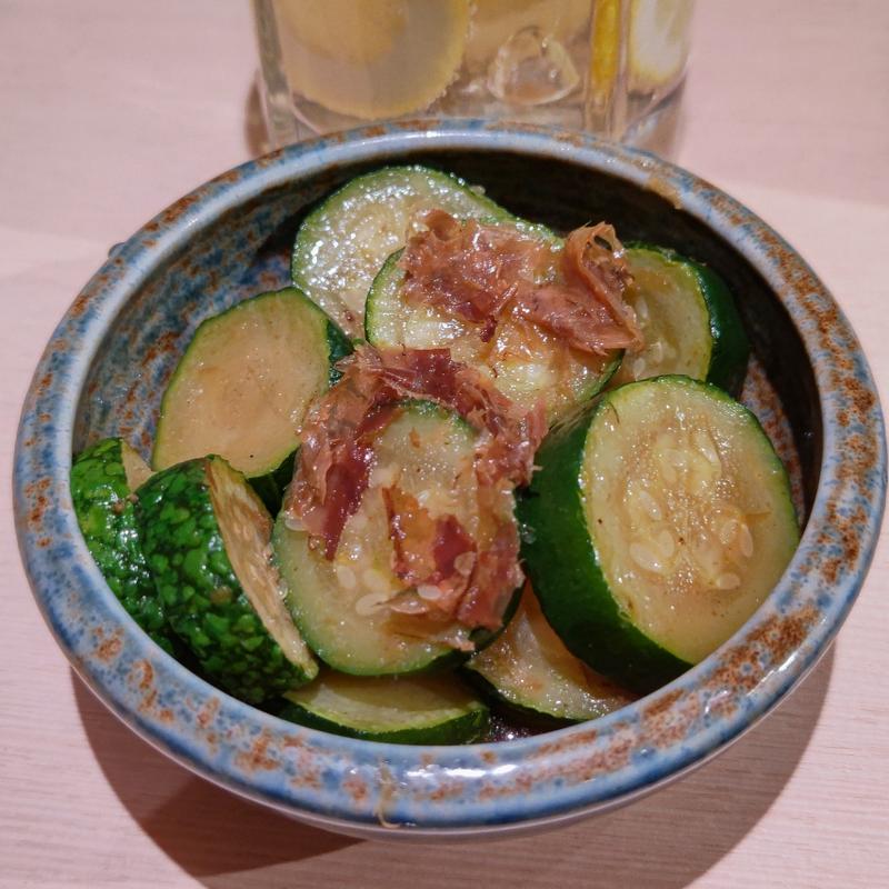 ズッキーニの揚げ浸し(貝 刺身専門店 しらはら )