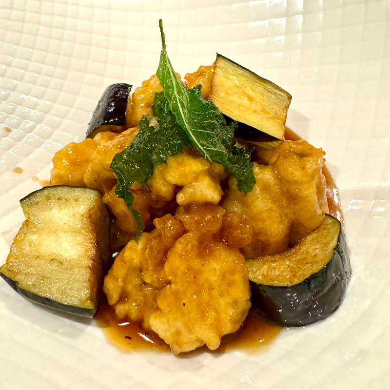 鱧の天ぷら甘酢餡掛け(海舟)